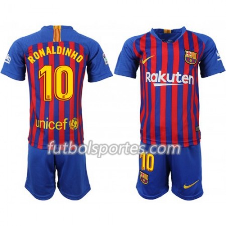 Camisetas FC Barcelona Ronaldinho 10 Niño Primera Equipacion 2018/2019